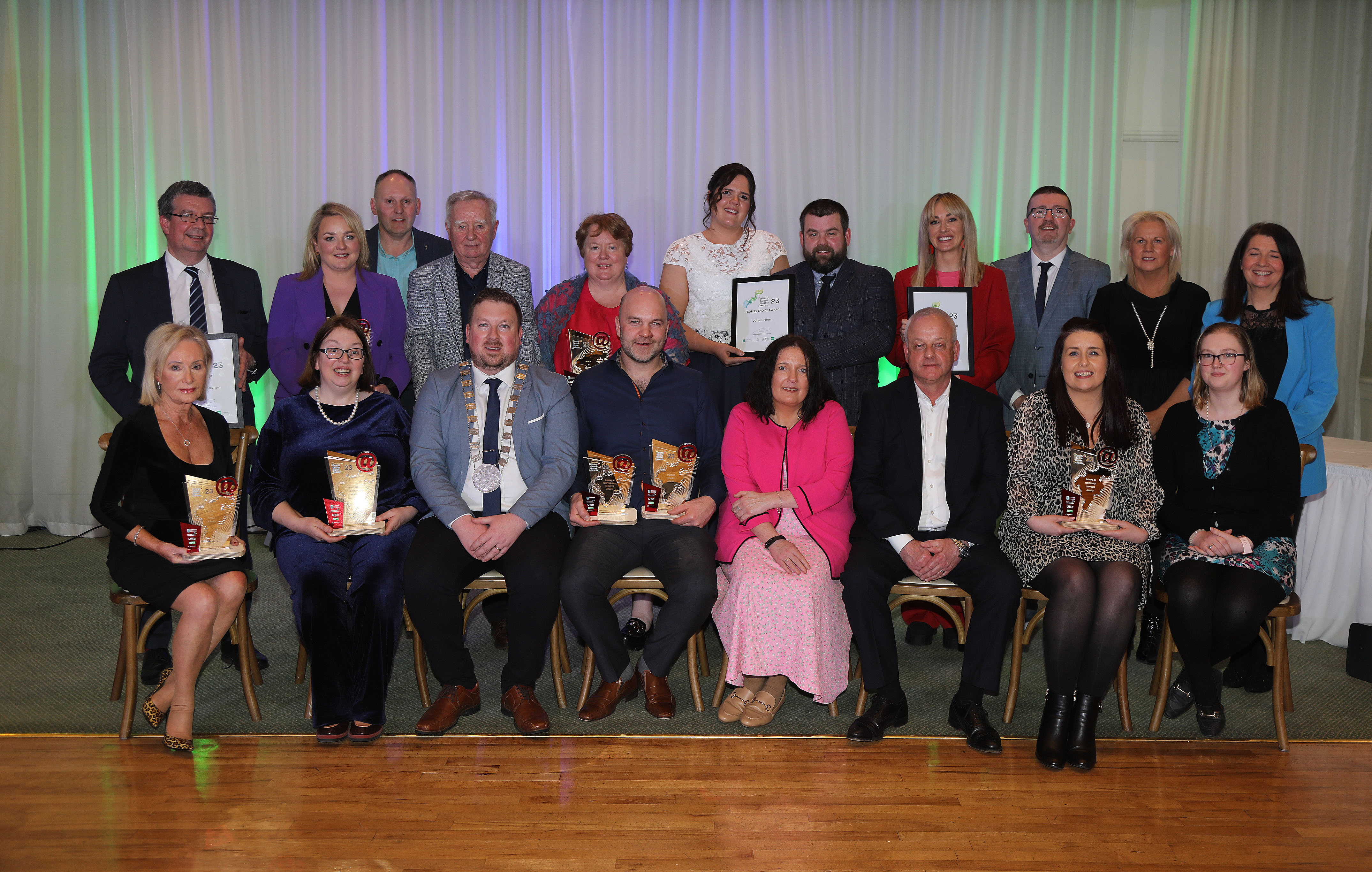 Winners in the Carlow Digital Awards pictured with sponsors and public representatives Winners in the Carlow Digital Awards pictured with sponsors and public representatives