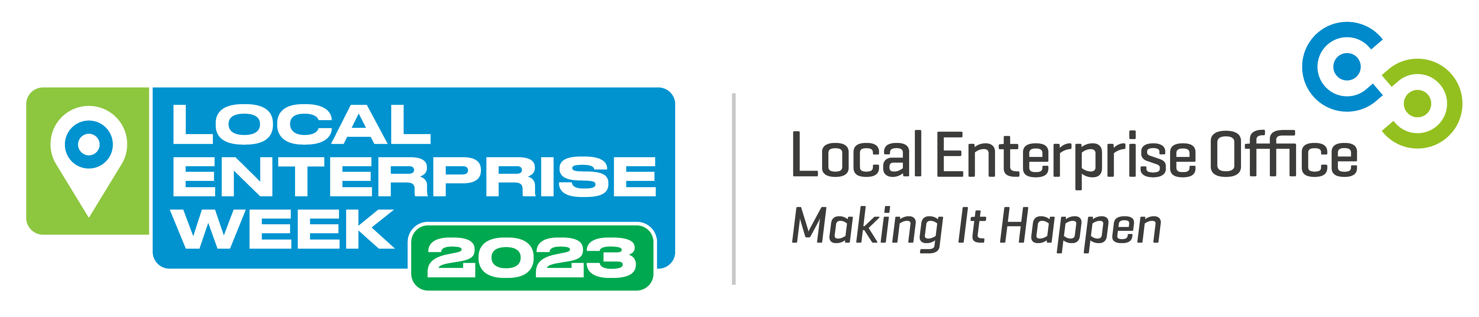 Local Enterprise Week Logo Making it Happen 2023 Local Enterprise Week Logo Making it Happen 2023